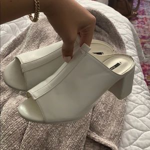 Zara white mules